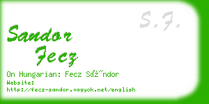 sandor fecz business card